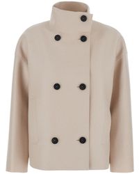 Harris Wharf London - Cappotto Corto A Collo Alto Con Spalle Scese - Lyst