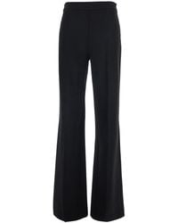 Twinset - Wide Leg Trousers With Logo Plate On The Back - Lyst