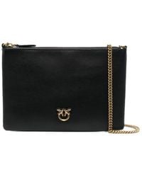 Pinko - Borsa A Tracolla 'Flat Love Bag' Con Patch Logo - Lyst