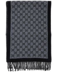 Gucci - Sciarpa Con Orlo Sfrangiato E Motivo Gg All-Over - Lyst
