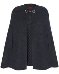 Gucci - Cape With Clamp Closure On The Front And Internal Gg Motif - Lyst