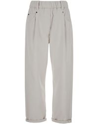 Brunello Cucinelli - Pants With Elastic Waistband And Cuffs - Lyst