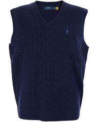 Polo Ralph Lauren - Gilet Con Scollo A V E Ricamo Cavallino Sul Fronte I - Lyst