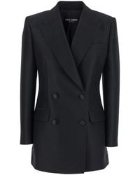 Dolce & Gabbana - Double-Breasted Jacket With Peak Revers - Lyst