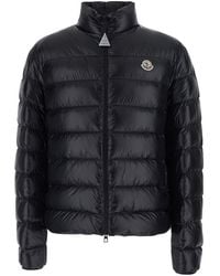 Moncler - 'Sergesta' Down Jacket With High Collar And Logo Patch O - Lyst