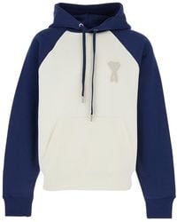 Ami Paris - Hoodie With Drawstring Hood And Adc Embroidery On The Front - Lyst