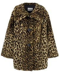 Givenchy - Fur Coat With Oversized-Collar And Leopard Motif - Lyst