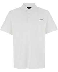 A.P.C. - Polo Con Colletto Classico E Ricamo Logo Sul Fronte - Lyst