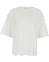 Loulou de Saison - Crew Neck T-Shirt With Dropped Shoulders - Lyst