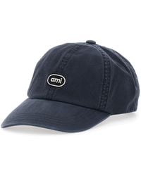 Ami Paris - Cappello Con Patch Ricamato E Logo Ami, Tessuto Tecnico, Ner - Lyst