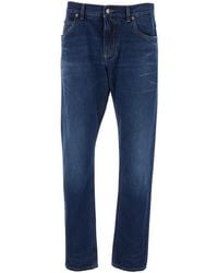 Dolce & Gabbana - Dolce & Gabbana Jeans With Belt Loops And Logo Patch On The Back For - Lyst