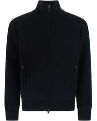 Kangra - High-Neck Cardigan With Front Zip Closure - Lyst