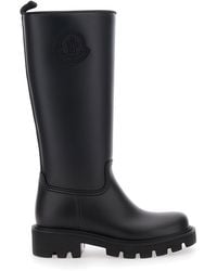 Moncler - 'Kickstream' Boots With Low Block Heel And Tonal Logo Patch On The Side - Lyst