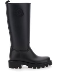Moncler - 'Kickstream' Boots With Low Block Heel And Tonal Logo Pa - Lyst
