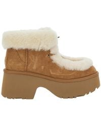 UGG - 'Esmee' Ankle Boots With Fur Detailing And Platform - Lyst