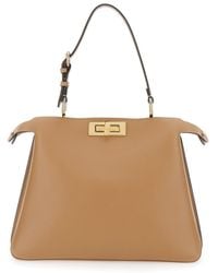Fendi - 'Peekaboo Soft Medium' Handbag With Adjustable And Removable Handle And Turn Lock Closure On Both Sides - Lyst