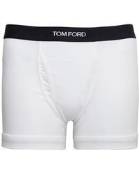 Tom Ford - Boxer Shorts With Elastic Waist With Logo Lettering - Lyst