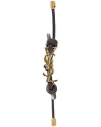 Saint Laurent - Bracelet With Cassandre Logo Plate And Adjustable Closure - Lyst