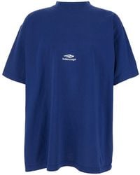 Balenciaga - Tshirt With Logo On Front And Maxi Logo On Back - Lyst
