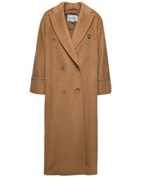 Max Mara - 'caronte' Oversized Beige Double-breasted Coat In Camel - Lyst
