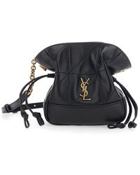 Saint Laurent - Crossbody Bag With Drawstring Closure And Cassandre Plaque On The Front - Lyst