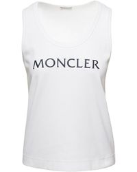 Moncler - Sleeveless Top With Logo Lettering Print - Lyst