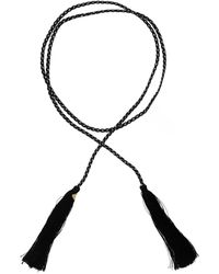 forte_forte - Belt With Crystals And Fringes - Lyst