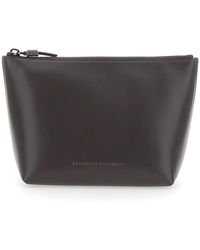 Brunello Cucinelli - Beauty Case With Embossed Logo Lettering On T - Lyst