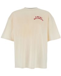 Amiri - Crewneck T-Shirt With Logo Lettering On Front And Rear - Lyst