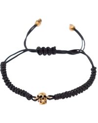 Alexander McQueen - 'friendship' Bracelet With Skull Detail In Metal And Fabric Man - Lyst