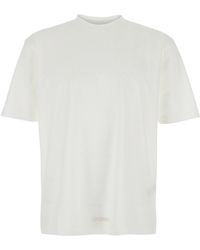 C.P. Company - T-Shirt With Round Neck And Logo On The Front - Lyst