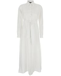 Le Plain - Dress With Classic Collar And Adjustable Belt - Lyst