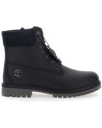Timberland - Ankle Boots With Logo Detail On The Side And Low Block Heel - Lyst