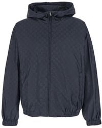 Gucci - Jacket With Fixed Hood And Gg All-Over Motif - Lyst