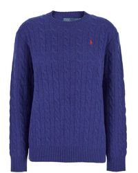 Polo Ralph Lauren - Maglione Girocollo Con Ricamo Cavallino Sul Fronte E - Lyst