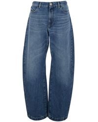 The Attico - Jeans With Logo Patch On The Back And Faded Design - Lyst