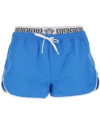 Versace - Swim Shorts With Logo Band - Lyst