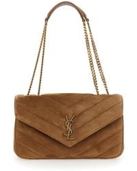 Saint Laurent - 'Loulou Medium' Crossbody Bag With Chain Strap And - Lyst