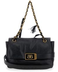 Balenciaga - Borsa A Tracolla 'Modu Flap' Con Placca Logo Sul Fronte In - Lyst