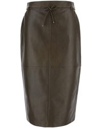Max Mara - 'Fantino' Khaki Skirt With Bow On The Front And Zip Closure On The Back - Lyst