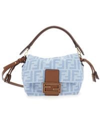 Fendi - 'Mamma Baguette' Light Shoulder Bag With Ff All Over Motif - Lyst