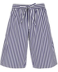 Dolce & Gabbana - Dolce & Gabbana Bermuda Shorts With Striped Motif And Elastic Waist - Lyst