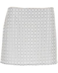 ROTATE BIRGER CHRISTENSEN - Gonna Midi Con Decorazione Con Perline All-Over - Lyst