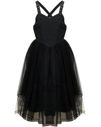 Noir Kei Ninomiya Noir Kei Nimomiya Woman's Cotton And Tulle Dress - Black