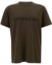 Givenchy - Dark T-Shirt With Contrasting Lettering - Lyst