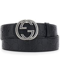 Gucci - Reversible Belt With Gg Buckle Closure - Lyst