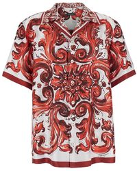 Dolce & Gabbana - Dolce & Gabbana Bowling Shirt With Cuban Collar And All-Over Maiolica Print - Lyst