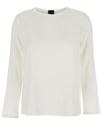 Le Plain - Silk Blouse With Round Neck And Long Sleeves - Lyst