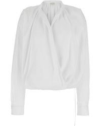 Dries Van Noten - V-Neck Blouse With Long Sleeves - Lyst