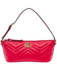 Gucci - 'Gg Marmont' Shouldrer Bag With Double G Detail - Lyst